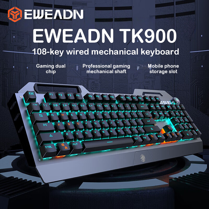 Keyboard Gaming Mac - EWEADN TK900 Mechanical Keyboard USB-C Rechargeable