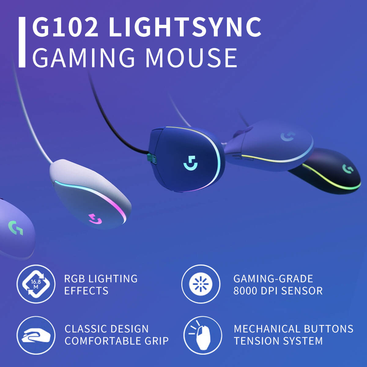 G102 Logitech G203 RGB Gaming  - Logitech Mouse G203 ulasan dan harga