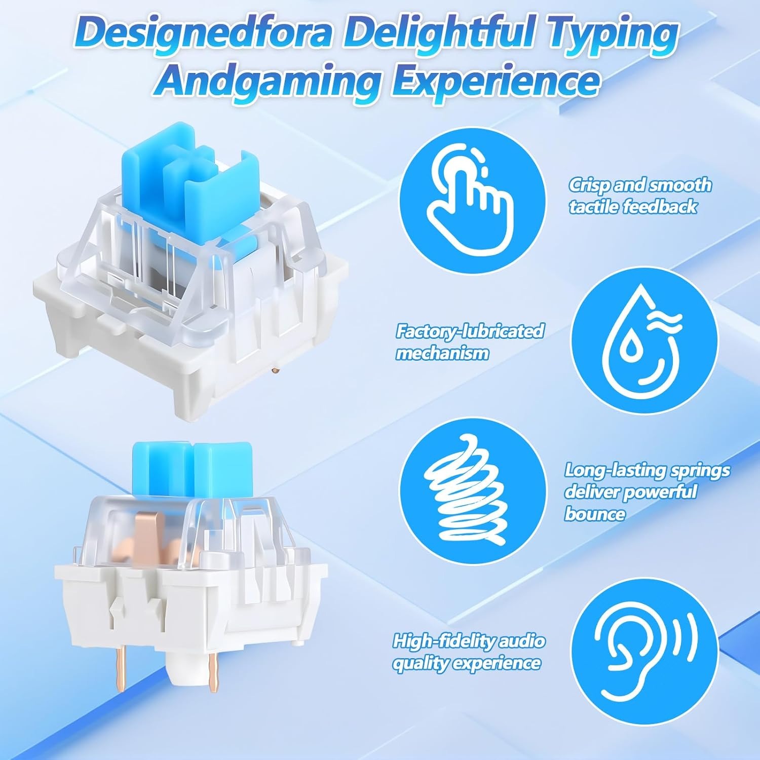 100 Practical Blue Switches, H - Gaming Keyboard Types ulasan dan harga