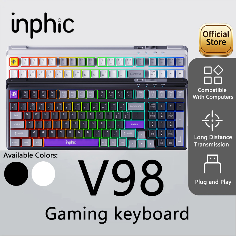 INPHIC V98 TYPE-C Wired Gaming - Gaming Keyboard No Noise ulasan dan harga