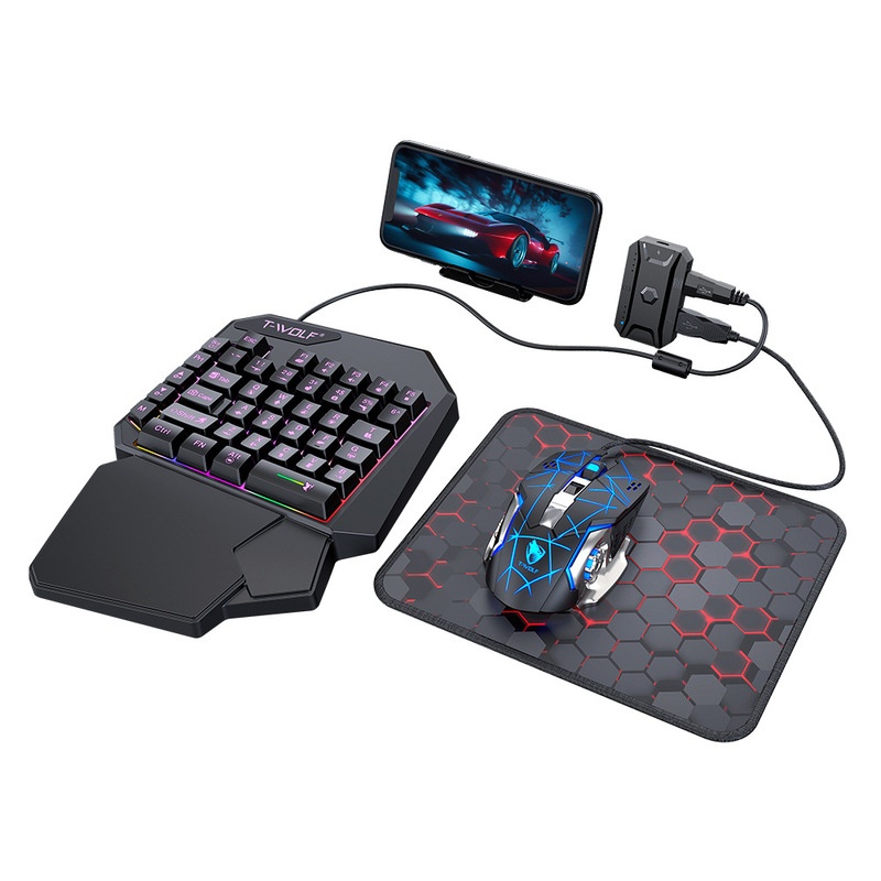 T-Wolf Tf950 5 In 1 One Handed - Gaming Keyboard 1 Hand ulasan dan harga