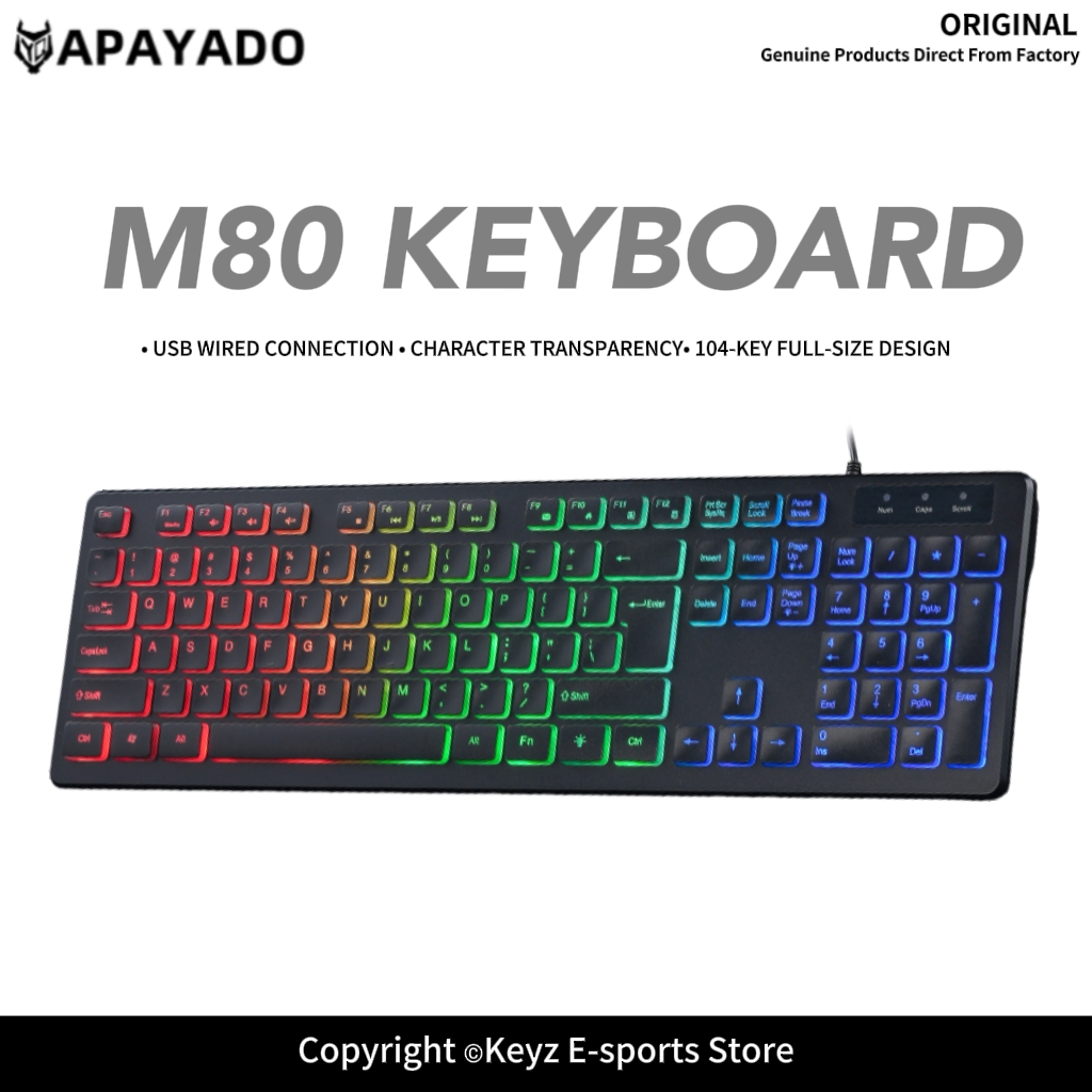 M80 Ultra Thin Wired Gaming Ke - Keyboard Gaming Mac ulasan dan harga